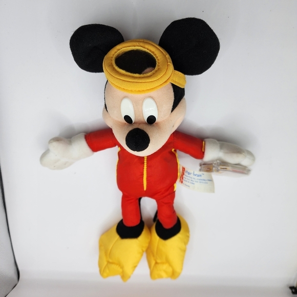 Mickey Mouse Scuba Plush Fisher Price Star Bean Disney 8” Vintage - Picture 2 of 8